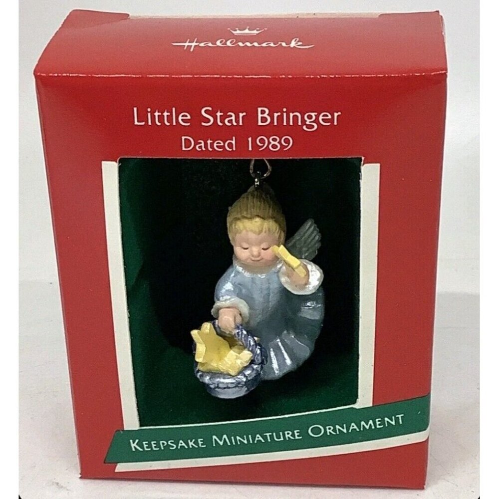 Vintage Hallmark 1989 Little Star Bringer Angel mini Christmas Ornament
